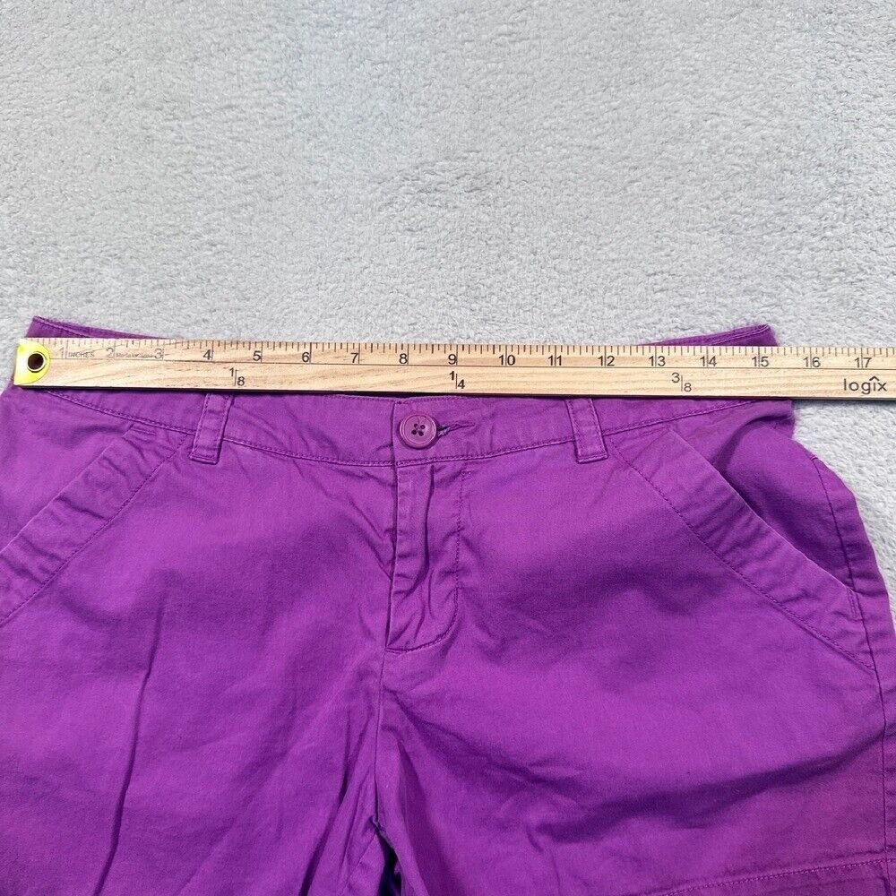 Columbia Shorts Women 6 Purple 100% Cotton Chino Hiking Outdoor Gorpcore Summer - Picture 7 of 9